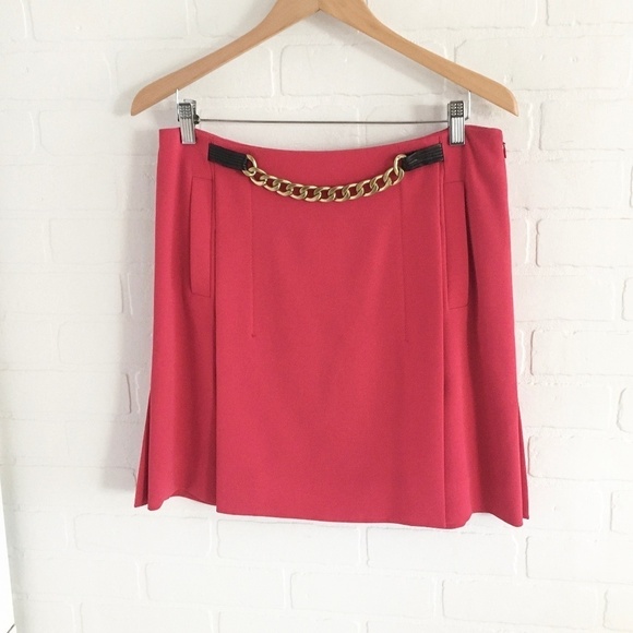 Diane Von Furstenberg Mini skirt Kristin Y2K Raspberry pink Gold chain Mobwife 8 - Picture 5 of 16